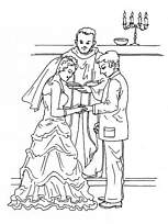 coloriage celebration de mariage